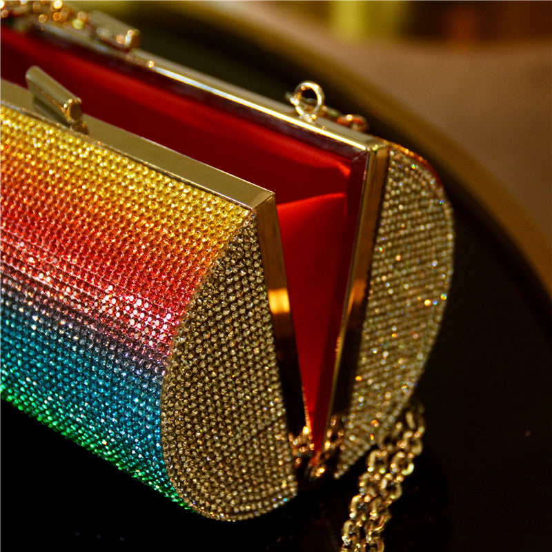 Fashion Patchwork Chain Strap Crossbody Bag