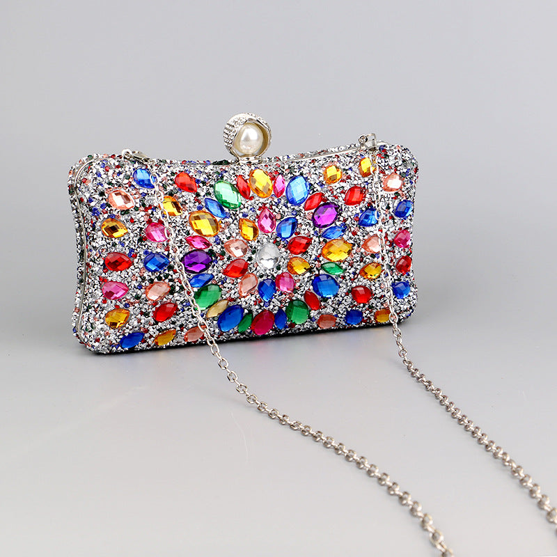 Casual Patchwork Chains Rhinestone Bags(8 Colors)