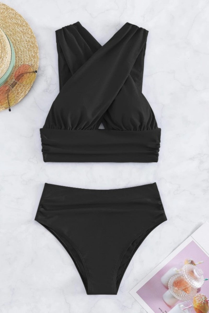 Sexy Solid Patchwork Backless Swimwears (With Paddings)