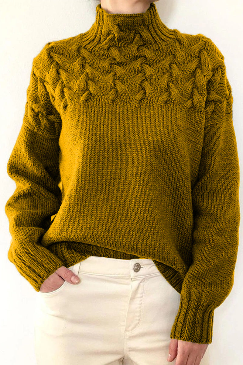 Casual Solid Weave Turtleneck Sweaters(11 Colors)