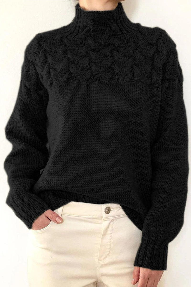 Casual Solid Weave Turtleneck Sweaters(11 Colors)