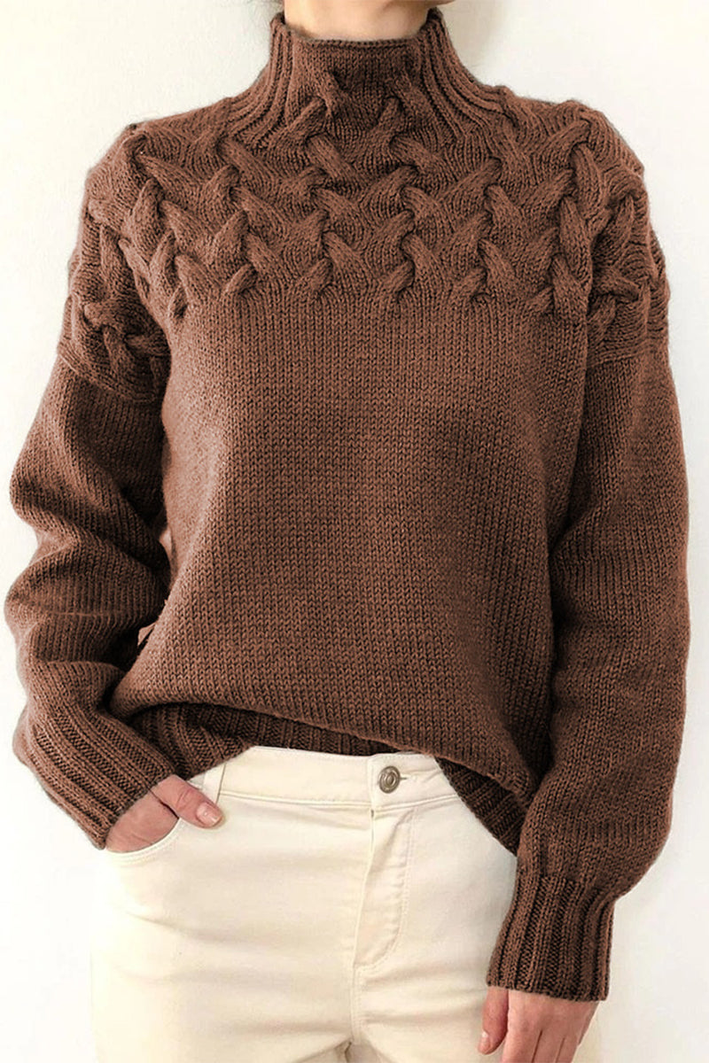 Casual Solid Weave Turtleneck Sweaters(11 Colors)