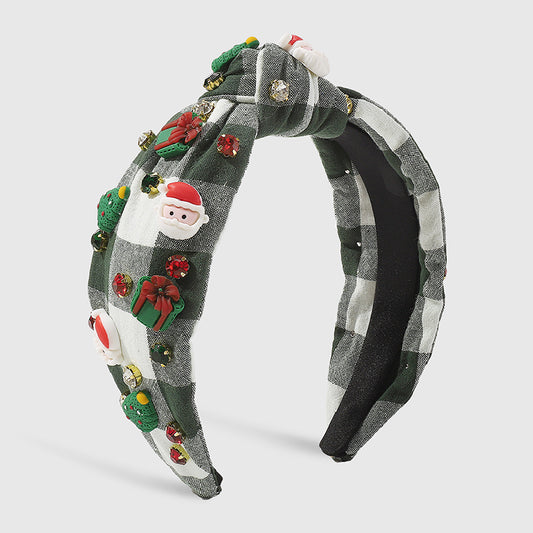 Casual Santa Claus Christmas Tree Patchwork Hair Band