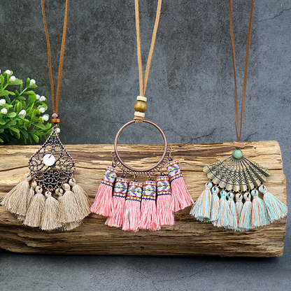 Bohemian Vintage Geometric Patchwork Necklaces