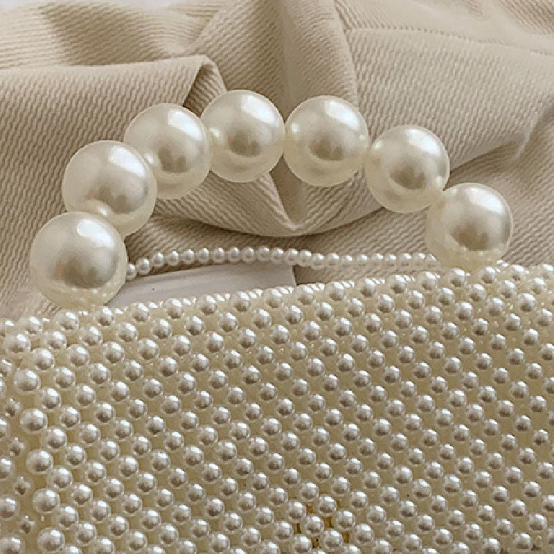 Casual Daily Solid Pearl Weave Bags