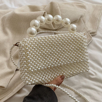 Casual Daily Solid Pearl Weave Bags