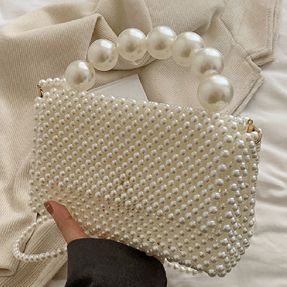 Casual Daily Solid Pearl Weave Bags