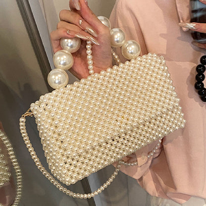 Casual Daily Solid Pearl Weave Bags