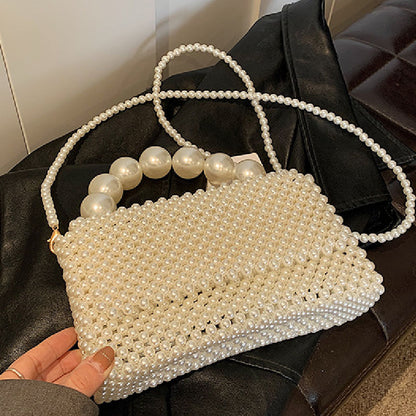 Casual Daily Solid Pearl Weave Bags