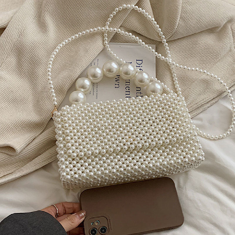 Casual Daily Solid Pearl Weave Bags