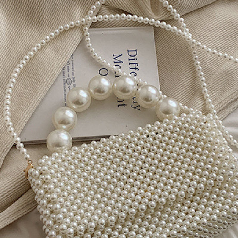 Casual Daily Solid Pearl Weave Bags