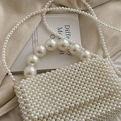 Casual Daily Solid Pearl Weave Bags