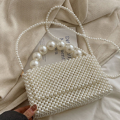 Casual Daily Solid Pearl Weave Bags