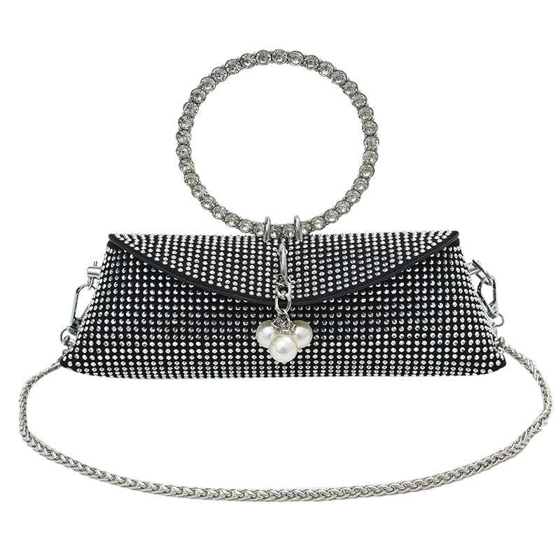 Elegant Formal Solid Chains Pearl Rhinestone Bags(6 Colors)