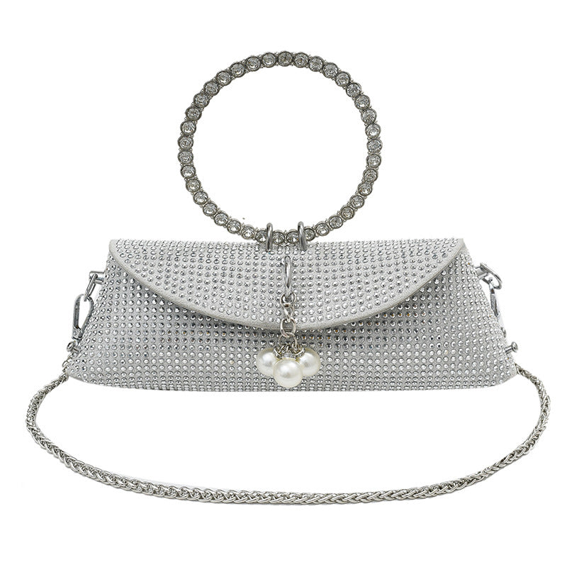 Elegant Formal Solid Chains Pearl Rhinestone Bags(6 Colors)