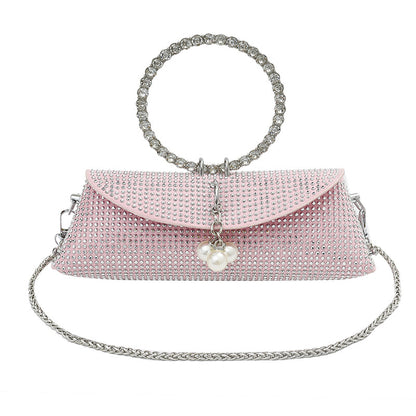 Elegant Formal Solid Chains Pearl Rhinestone Bags(6 Colors)