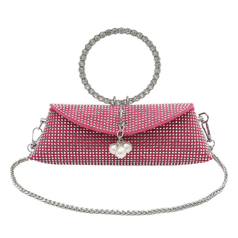 Elegant Formal Solid Chains Pearl Rhinestone Bags(6 Colors)