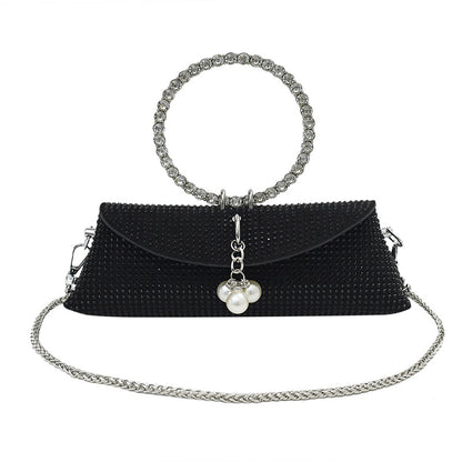 Elegant Formal Solid Chains Pearl Rhinestone Bags(6 Colors)