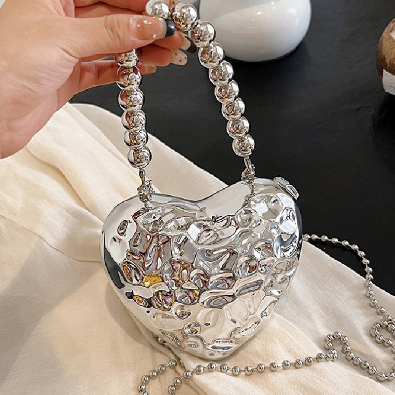 Casual Solid Heart Shaped Chains Bags