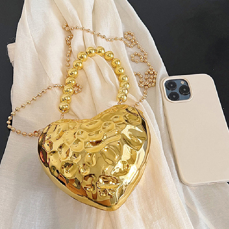 Casual Solid Heart Shaped Chains Bags