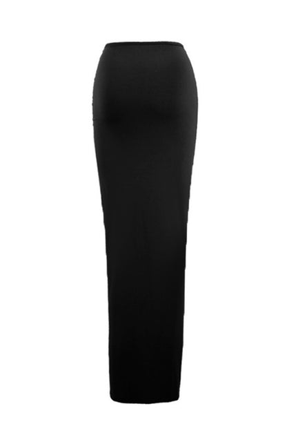 Sexy Solid Color Slit Ruched Flowers High Waist Solid Color Bottoms