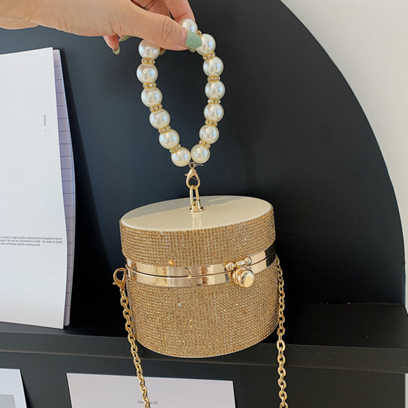 Casual Daily Party Rhinestone Chains Pearls Decor Patchwork Bags(3 Colors)