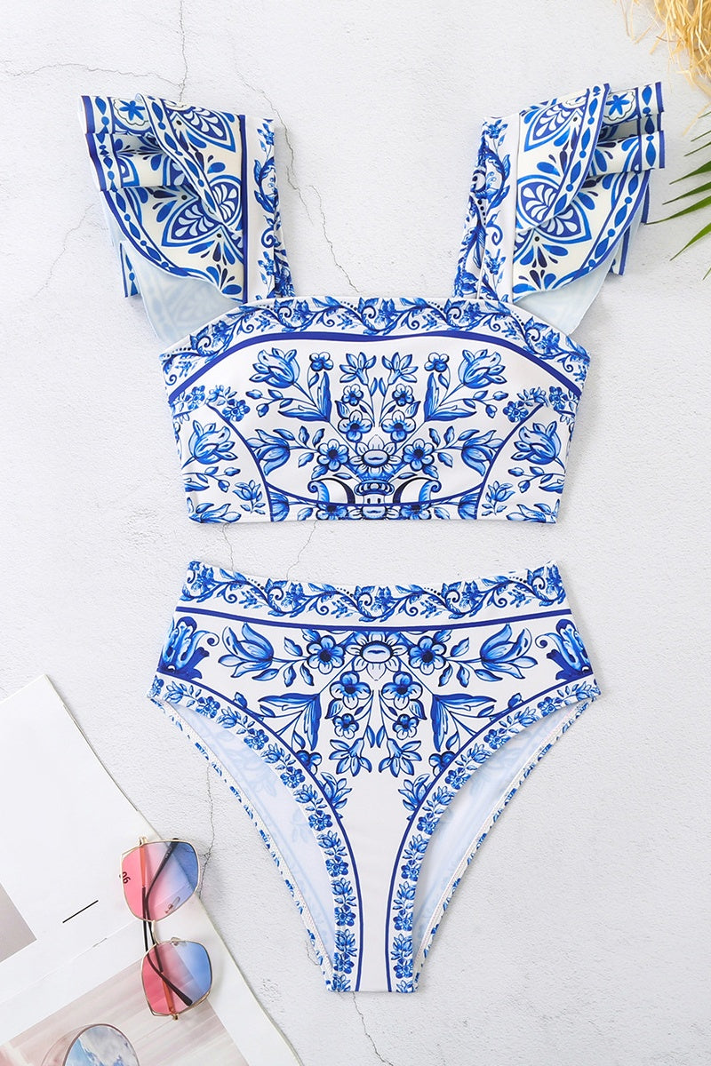 Sexy Floral Print Backless Swimwears (With Paddings)