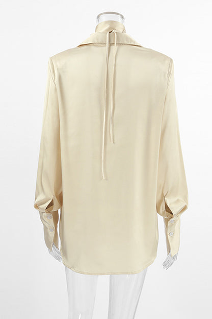 Sexy Solid Color Buttons Turndown Collar Blouses