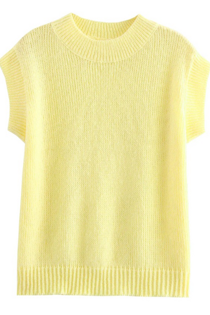 Casual Street Solid Color Weave O Neck Tops