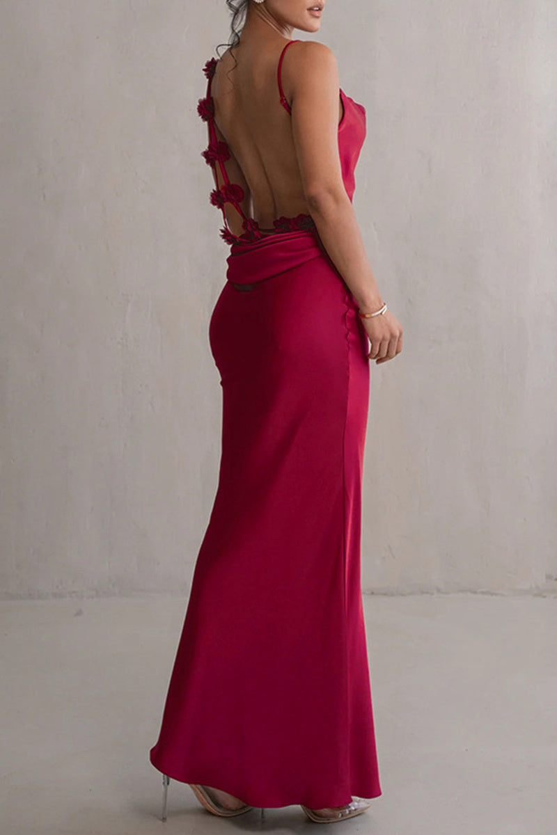 Sexy Formal Backless Spaghetti Strap Long Dresses