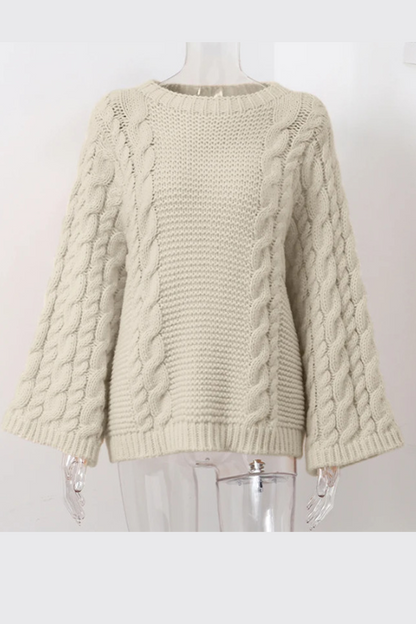 Casual Solid Color Weave O Neck Sweaters (3 Colors)