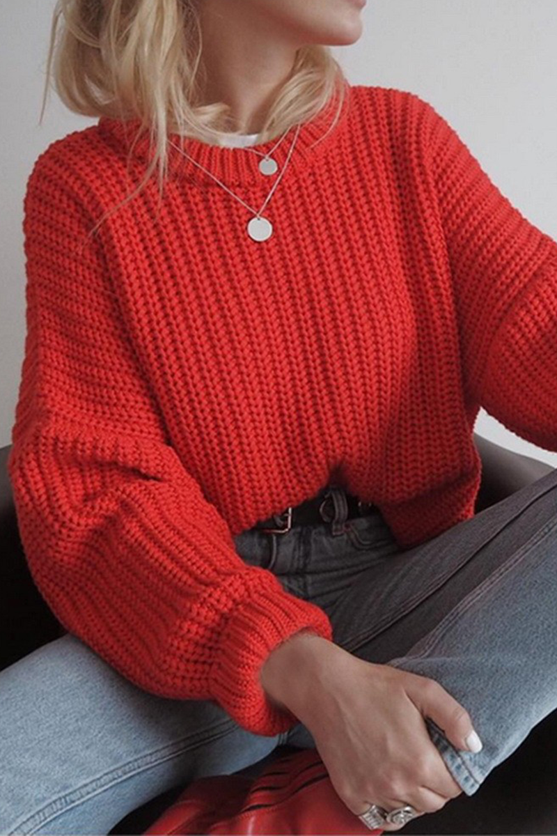 Casual Daily Weave O Neck Sweaters(7 Colors)