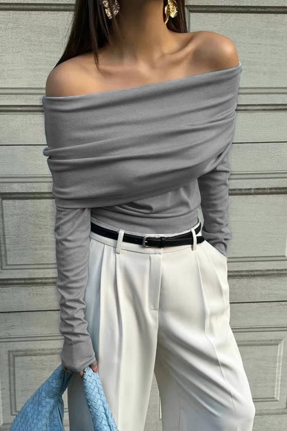 Sexy Ruched Off Shoulder Sweaters(5 Colors)