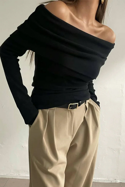 Sexy Ruched Off Shoulder Sweaters(5 Colors)