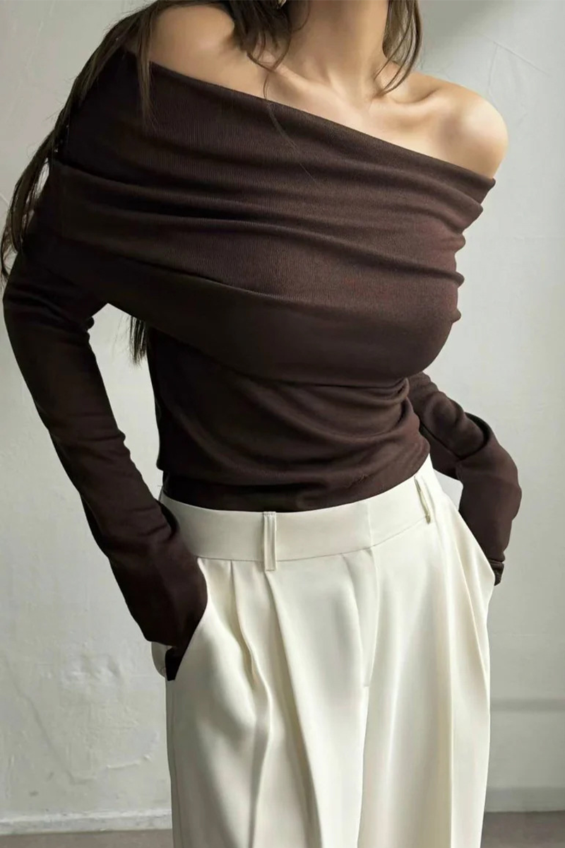 Sexy Ruched Off Shoulder Sweaters(5 Colors)