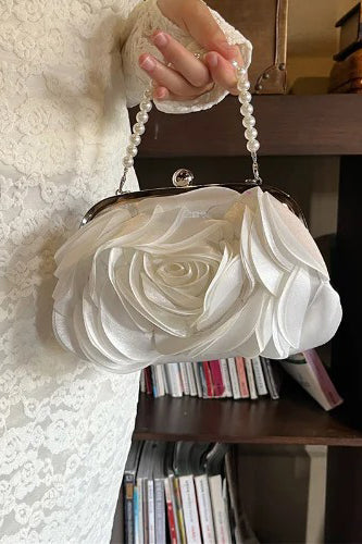 Daily Solid Color Pearls Decor Flower Shape Bags(3 Colors)