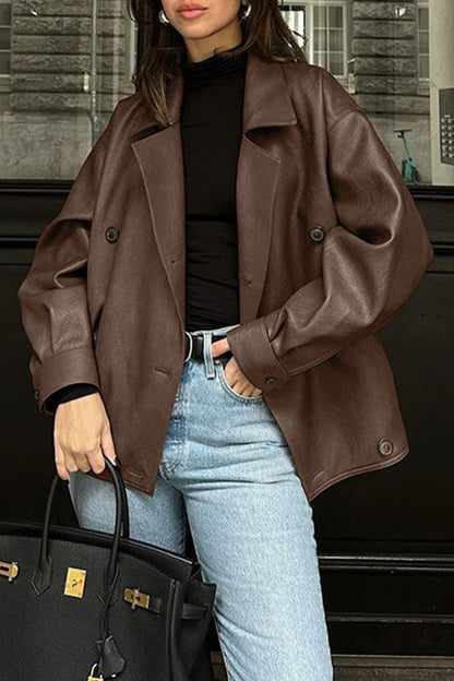 Casual Street Buttons Turndown Collar Outerwear