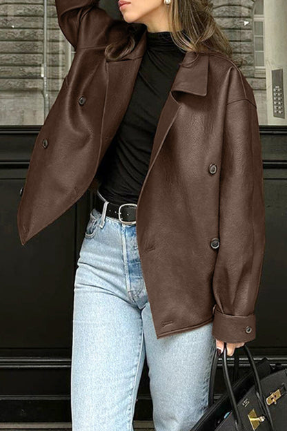 Casual Street Buttons Turndown Collar Outerwear