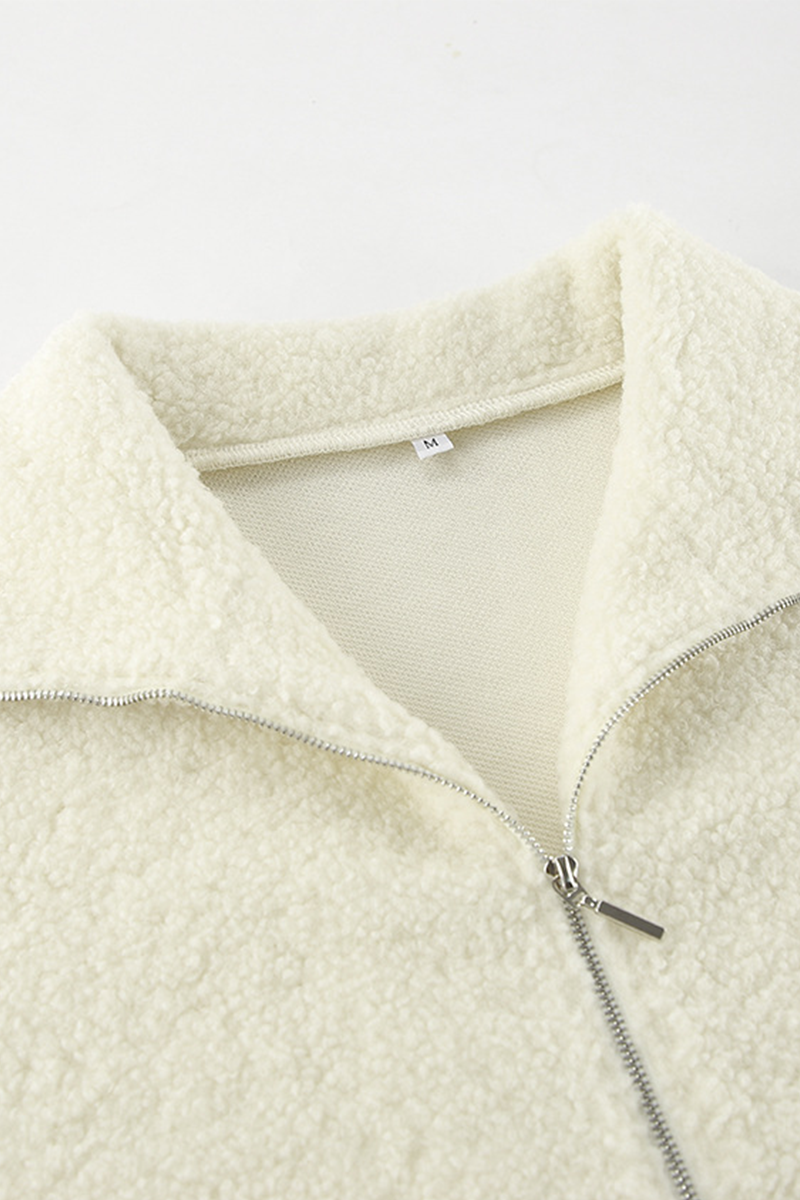 Casual Daily Pocket Zipper Turndown Collar Hoodies