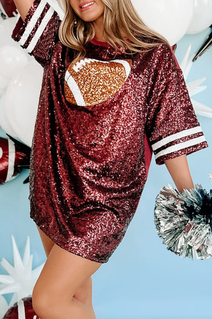 Casual Patchwork Sequins O Neck T-Shirts(4 Colors)