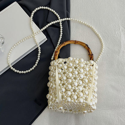 Casual Daily Patchwork Pearls Decor Bags(3 Colors)