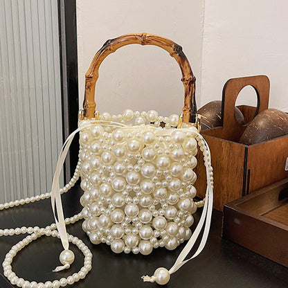 Casual Daily Patchwork Pearls Decor Bags(3 Colors)