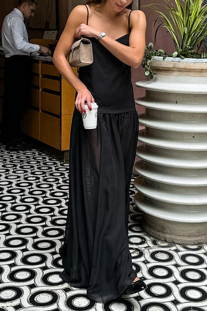 Sexy See-Through Backless V Neck Sling Dresses