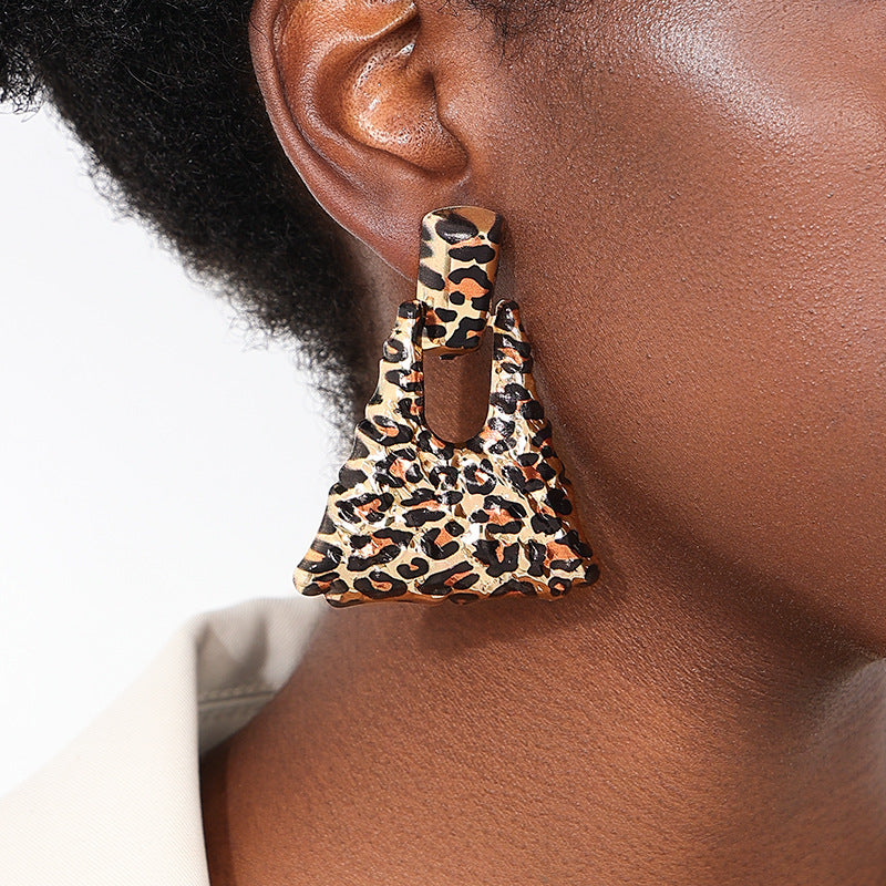 Daily Leopard Print Hollow Out Earrings