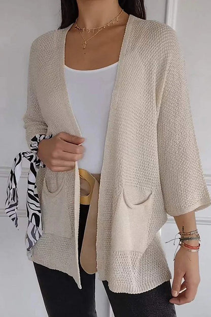 Casual Solid Color Pocket Cardigan Outerwear(7 Colors)