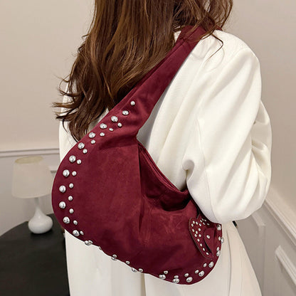 Daily Solid Color Rivets Patchwork Bags(5 Colors)