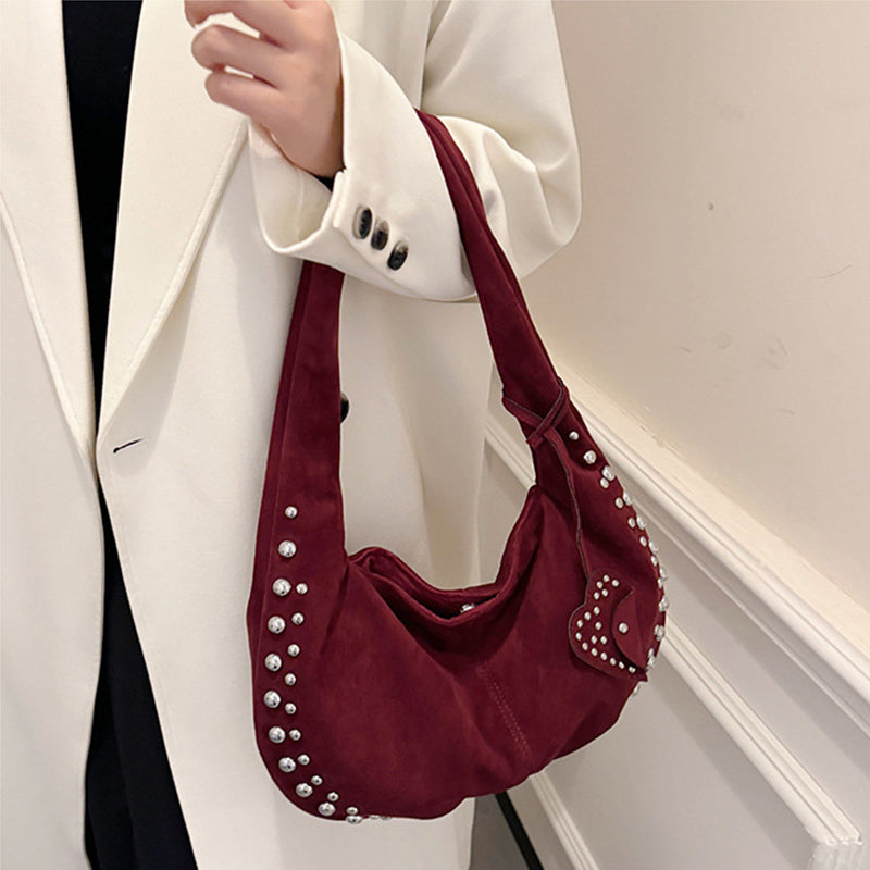 Daily Solid Color Rivets Patchwork Bags(5 Colors)