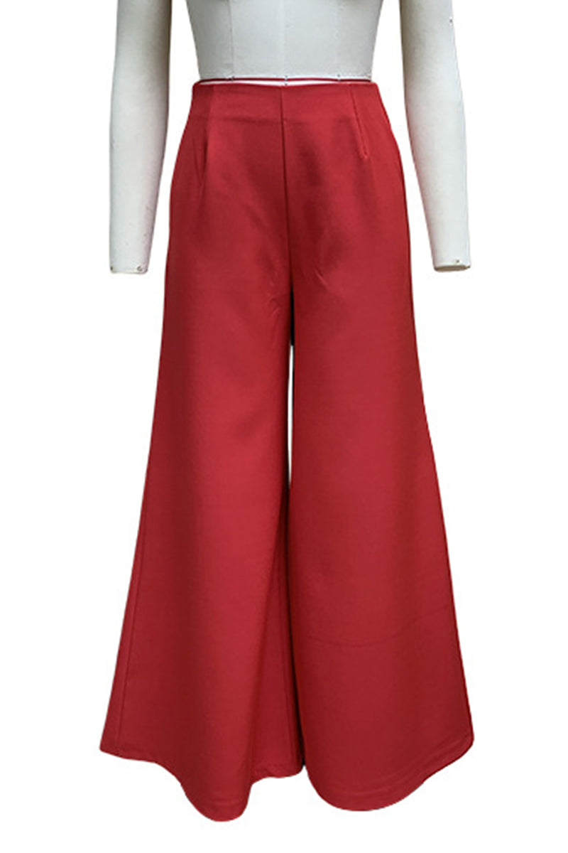 Casual Daily Loose High Waist Wide Leg Bottoms