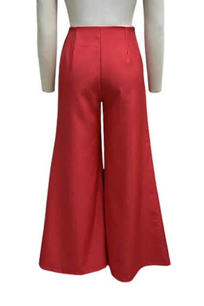 Casual Daily Loose High Waist Wide Leg Bottoms