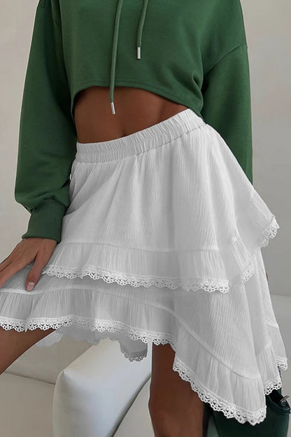 Casual Daily Lace Irregular Loose High Waist Bottoms